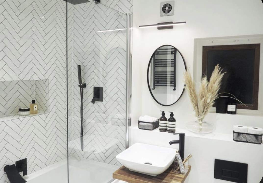 Black Wood Frame Oval Shape Wall Mirror