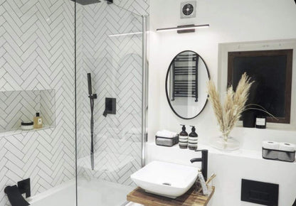 Black Wood Frame Oval Shape Wall Mirror