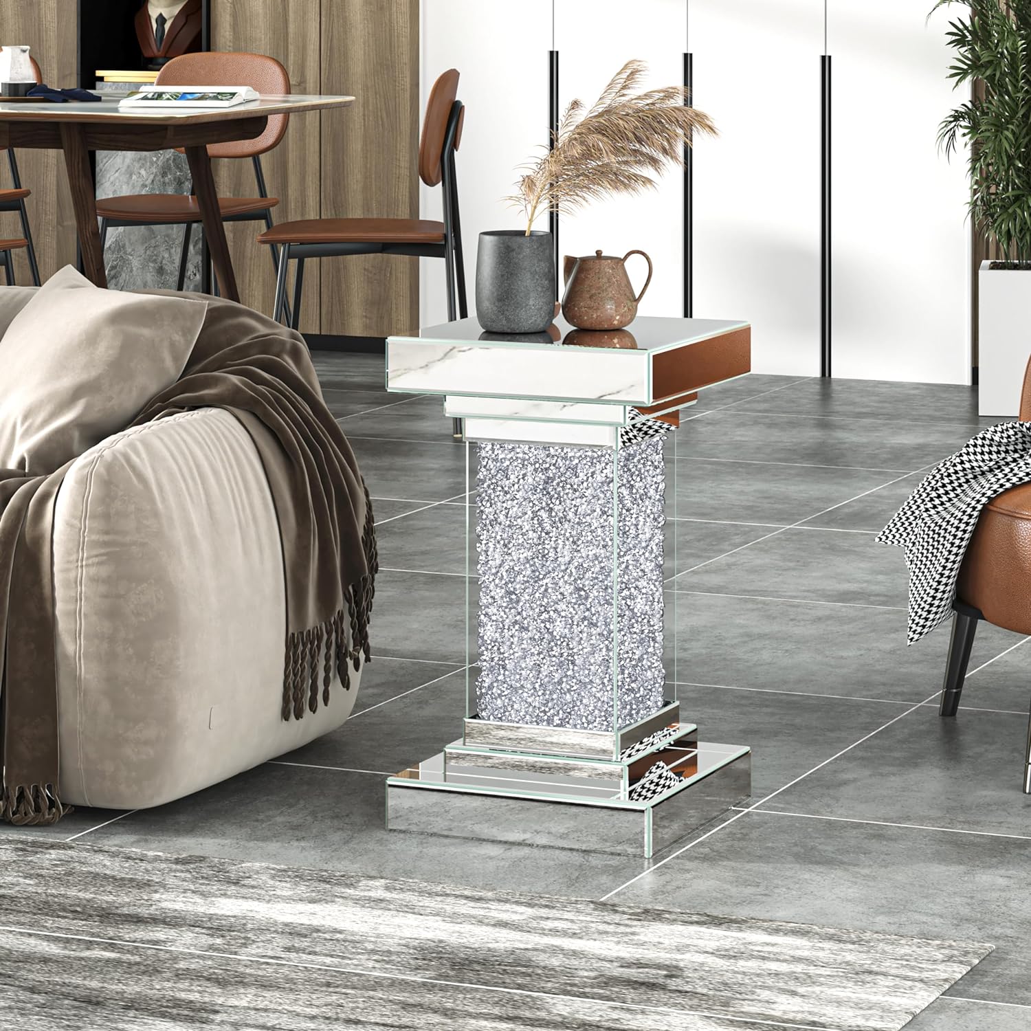 Bling Modern Style Accent Mirrored Table (Luxury Collection)