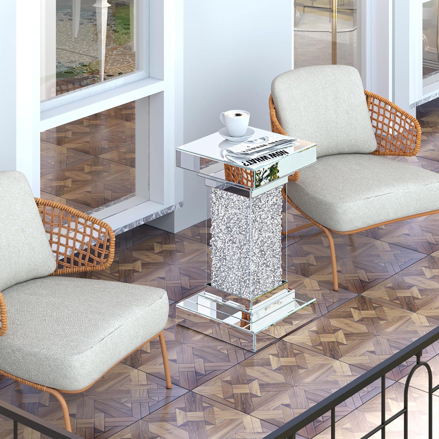 Bling Modern Style Accent Mirrored Table (Luxury Collection)