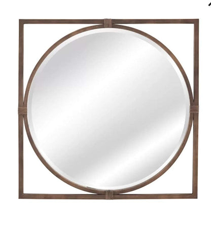 Brown Wall Wood Frame Decor Mirror