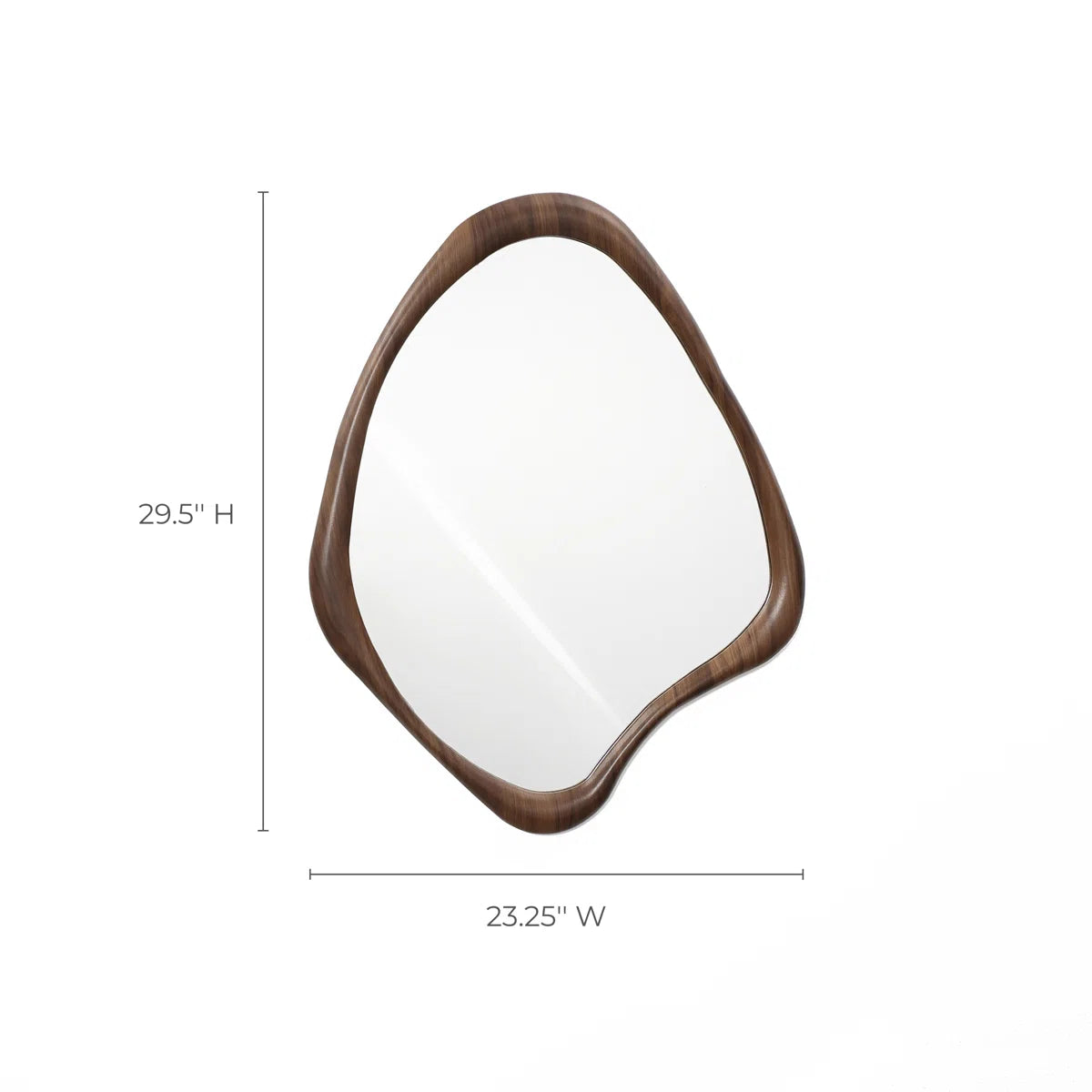 Brown Wood Frame Irregular Decorative Wall Mirror