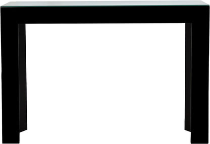 Console Table Mirrored Silver Entryway Table with Line Design Mirror