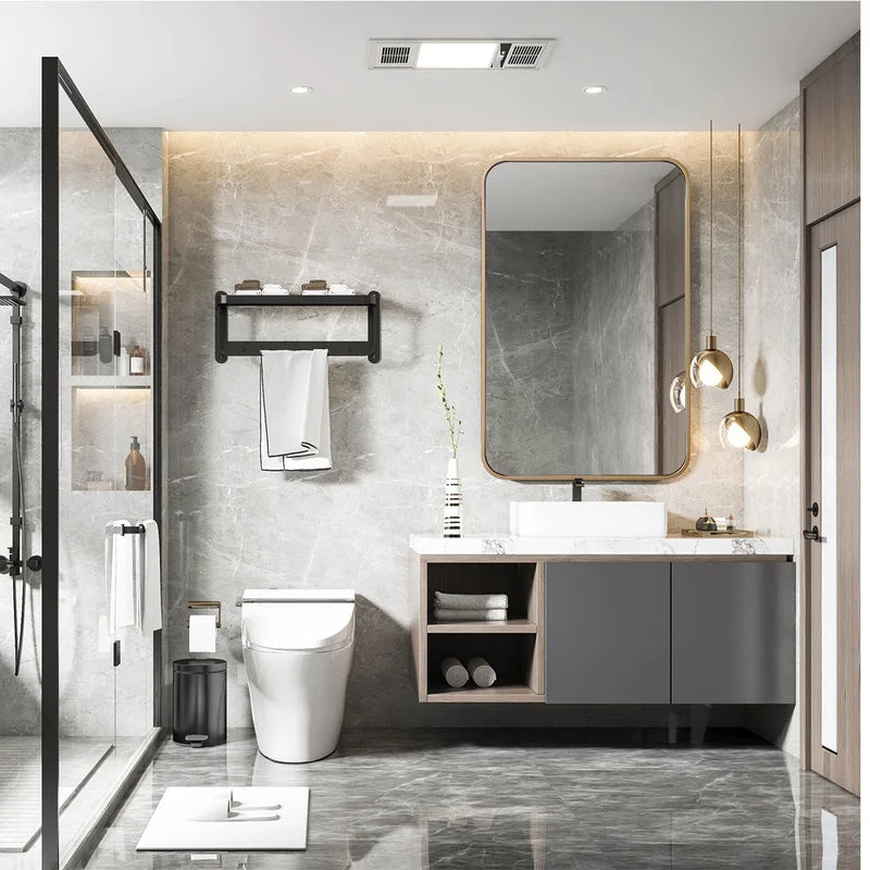 Curve Rectangle Wood Mirror