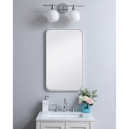 Curve Rectangle Wood Mirror