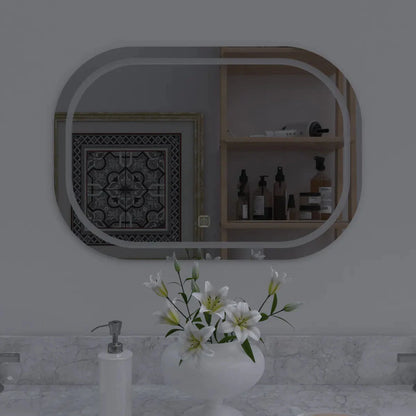 Curvy Rectangle Led Bathroom Mirror (3 Lights Integrated)