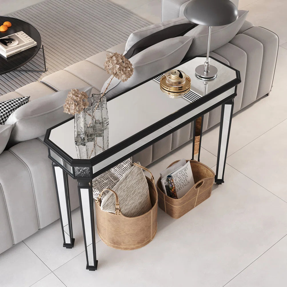 Dexter Vintage Mirrored Glass Console Table