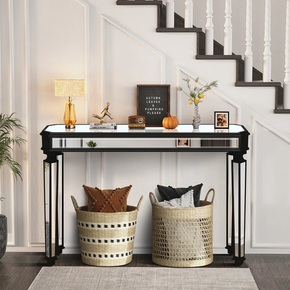 Dexter Vintage Mirrored Glass Console Table