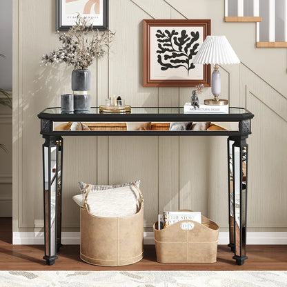 Dexter Vintage Mirrored Glass Console Table