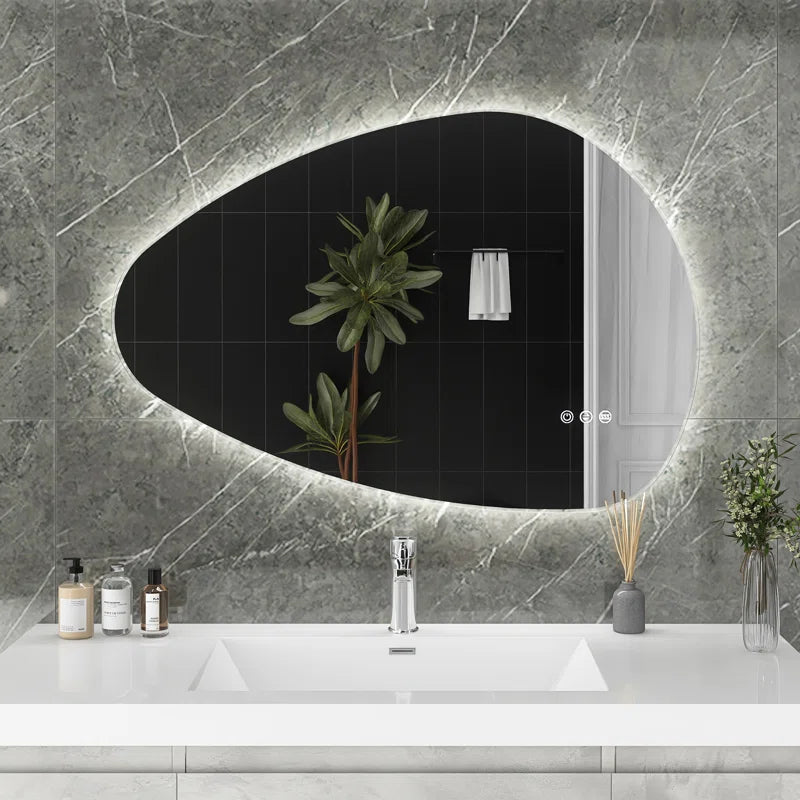 Droplet Led Bathroom Mirror With Defogger & Touch Sensor (3 Led Lights Integrated)