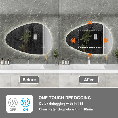 Droplet Led Bathroom Mirror With Defogger & Touch Sensor (3 Led Lights Integrated)