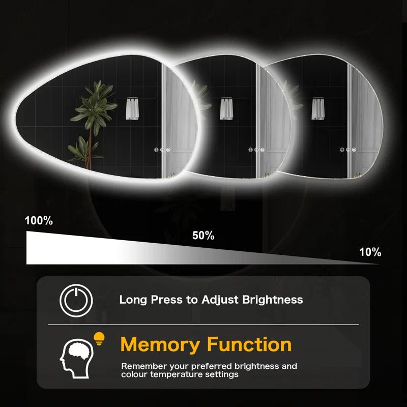 Droplet Led Bathroom Mirror With Defogger & Touch Sensor (3 Led Lights Integrated)