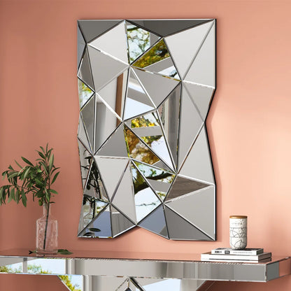 Faustine Modern 3D Wall Mirror Irregular Triangle Accent Mirror