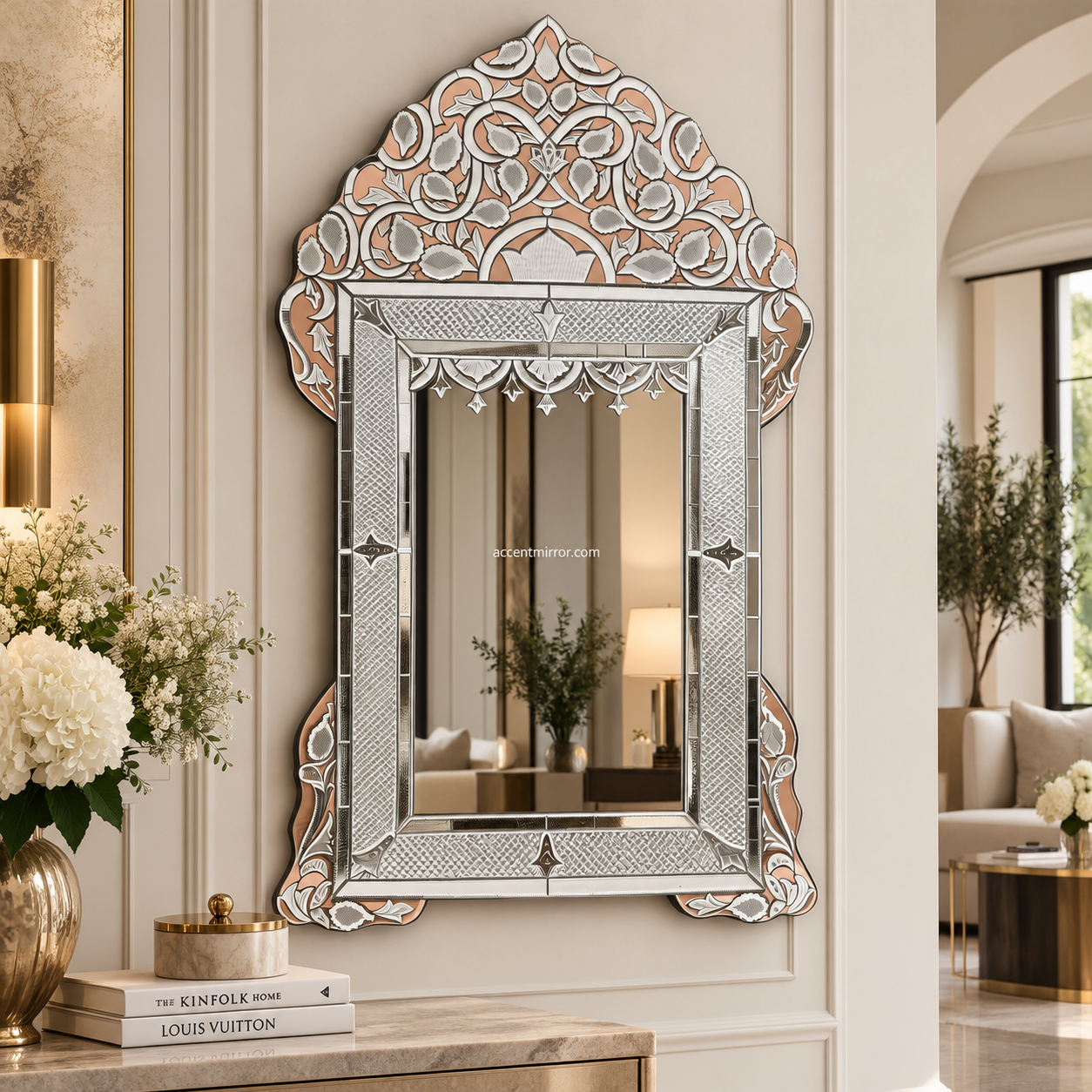 Florence Rose Gold Art Luxury Venetian Mirror