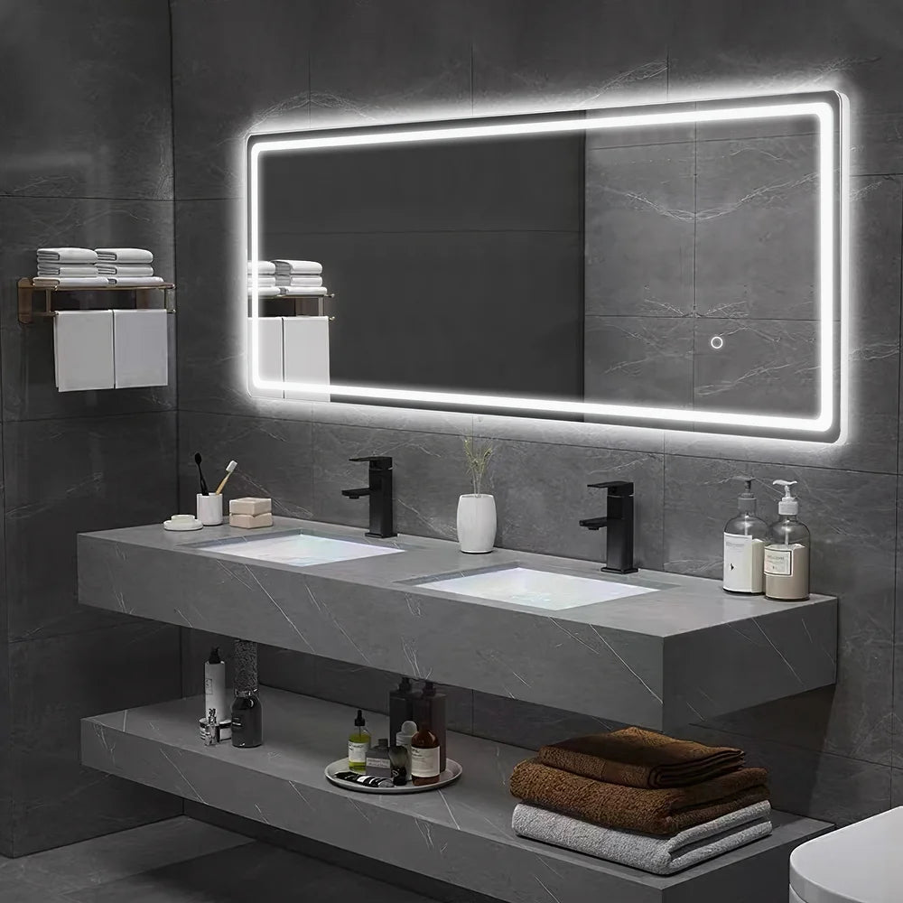 Full Length LED Illuminated Bathroom Vanity Mirror (3 Led Lights Integrated)