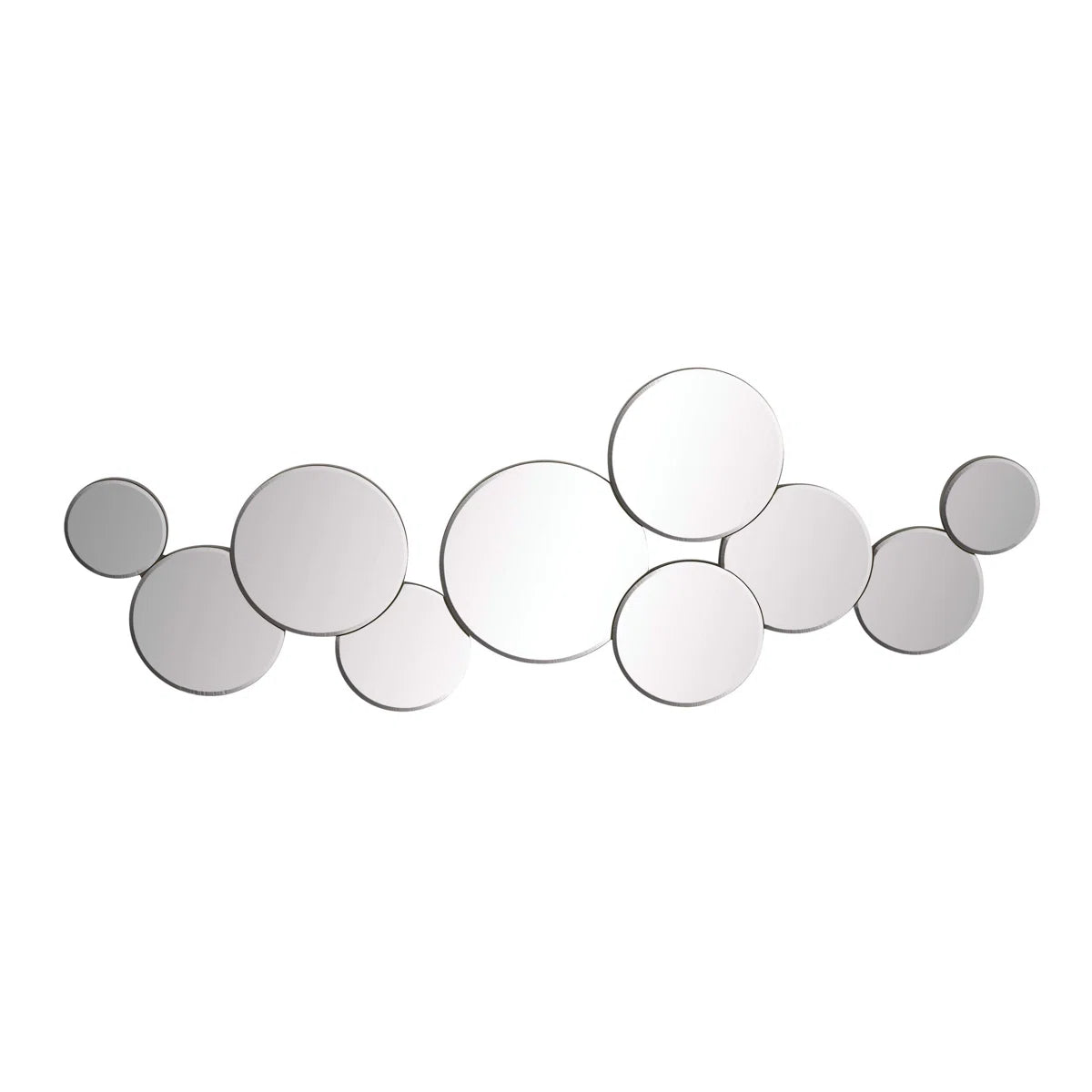 Glass Bubble Cluster Silver Wall Art Mirror
