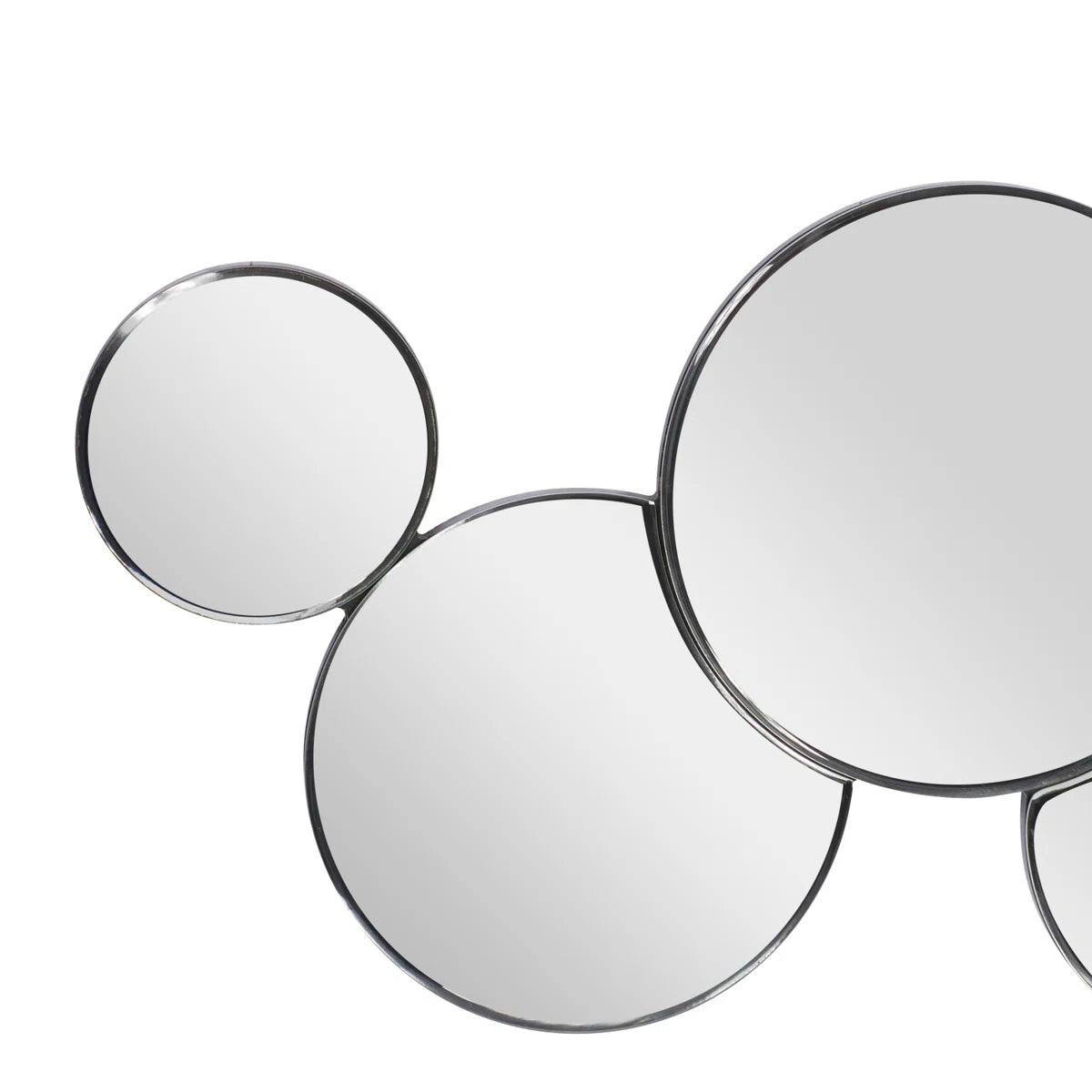 Glass Bubble Cluster Silver Wall Art Mirror