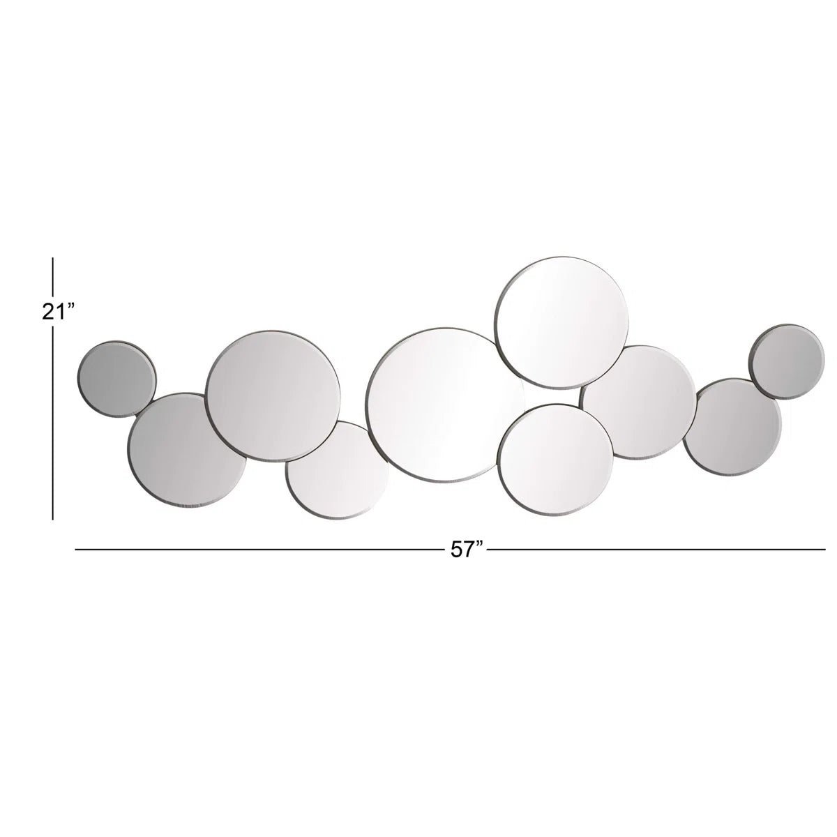 Glass Bubble Cluster Silver Wall Art Mirror