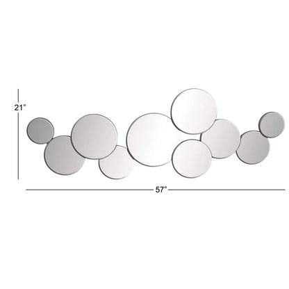 Glass Bubble Cluster Silver Wall Art Mirror