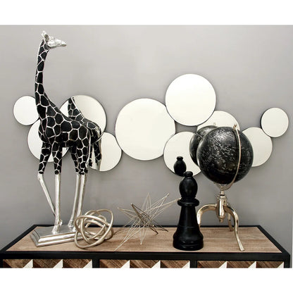 Glass Bubble Cluster Silver Wall Art Mirror