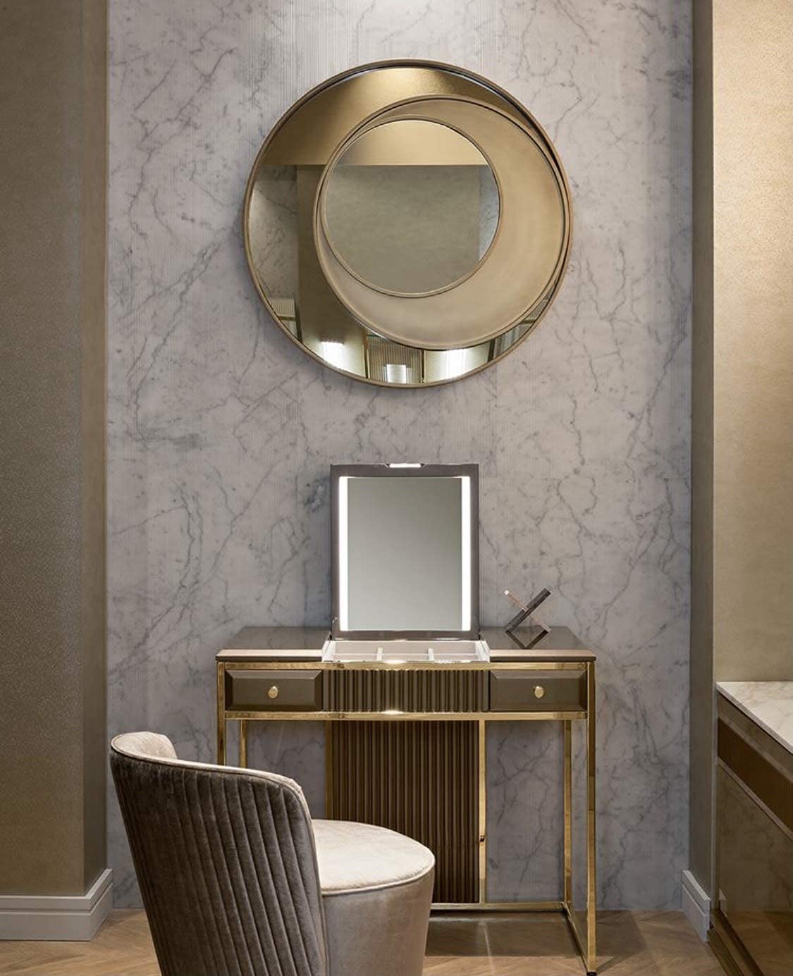 Gold Eclipse Unique Wall Mirror