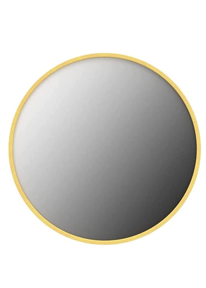 Gold Wood Frame Round Wall Mirror