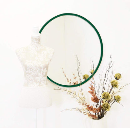 Wood Round Wall Mirror