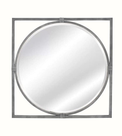 Grey Wall Wood Frame Decor Mirror
