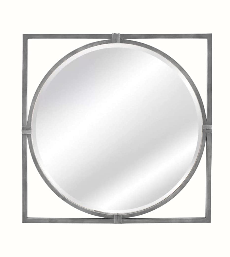 Grey Wall Wood Frame Decor Mirror