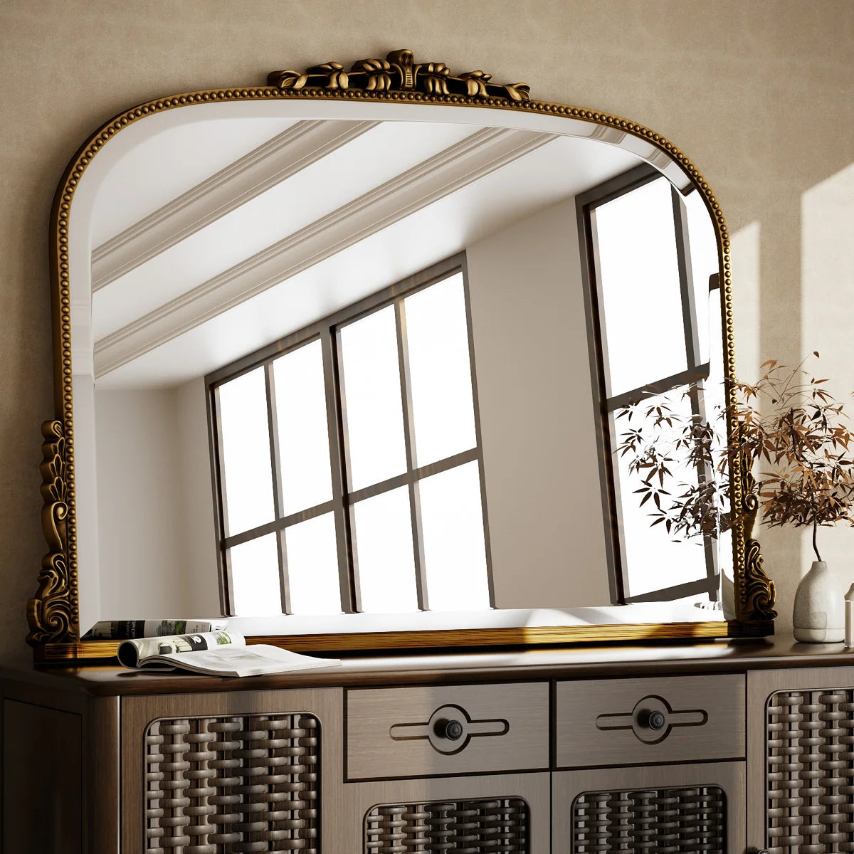 Amigo Vintage Carved Mirror