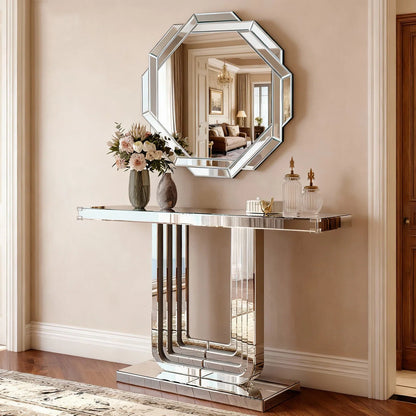Henry Mirrored Console Table And Wall Mirror Set (Exclusive on Accent Mirror)