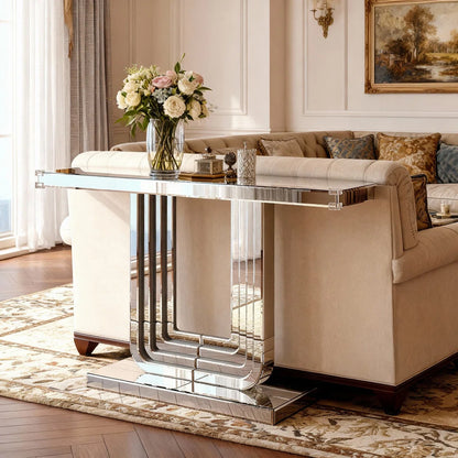 Henry Mirrored Console Table And Wall Mirror Set (Exclusive on Accent Mirror)