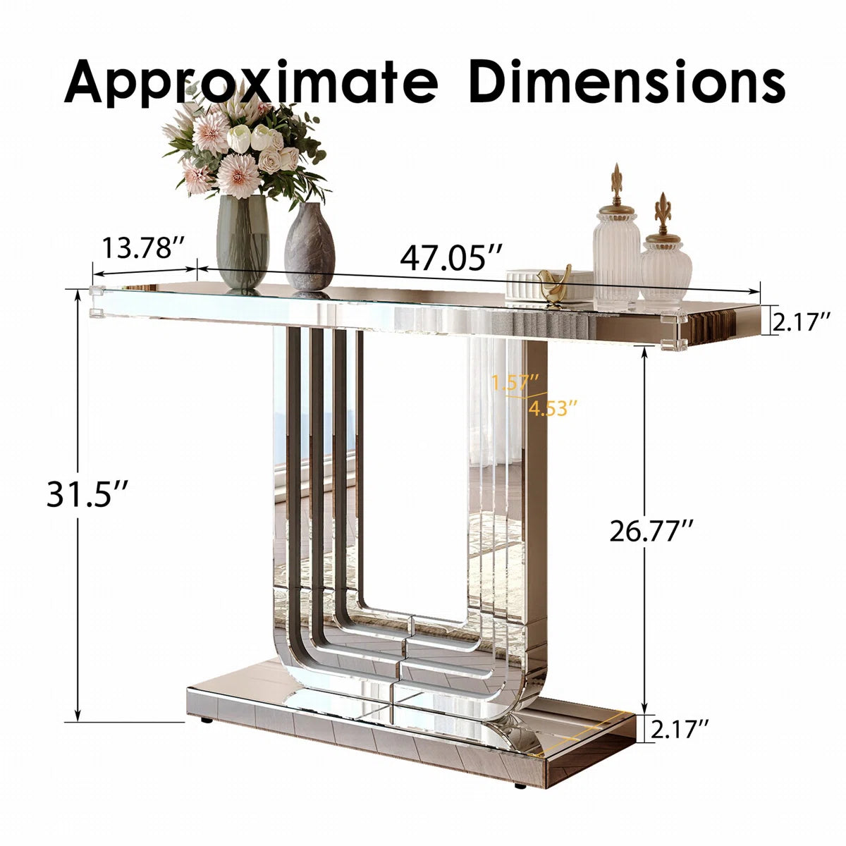 Henry Mirrored Console Table And Wall Mirror Set (Exclusive on Accent Mirror)