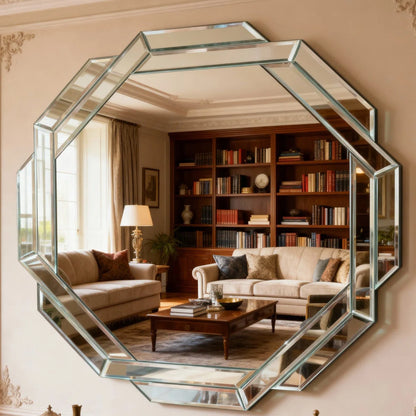 Henry Mirrored Console Table And Wall Mirror Set (Exclusive on Accent Mirror)