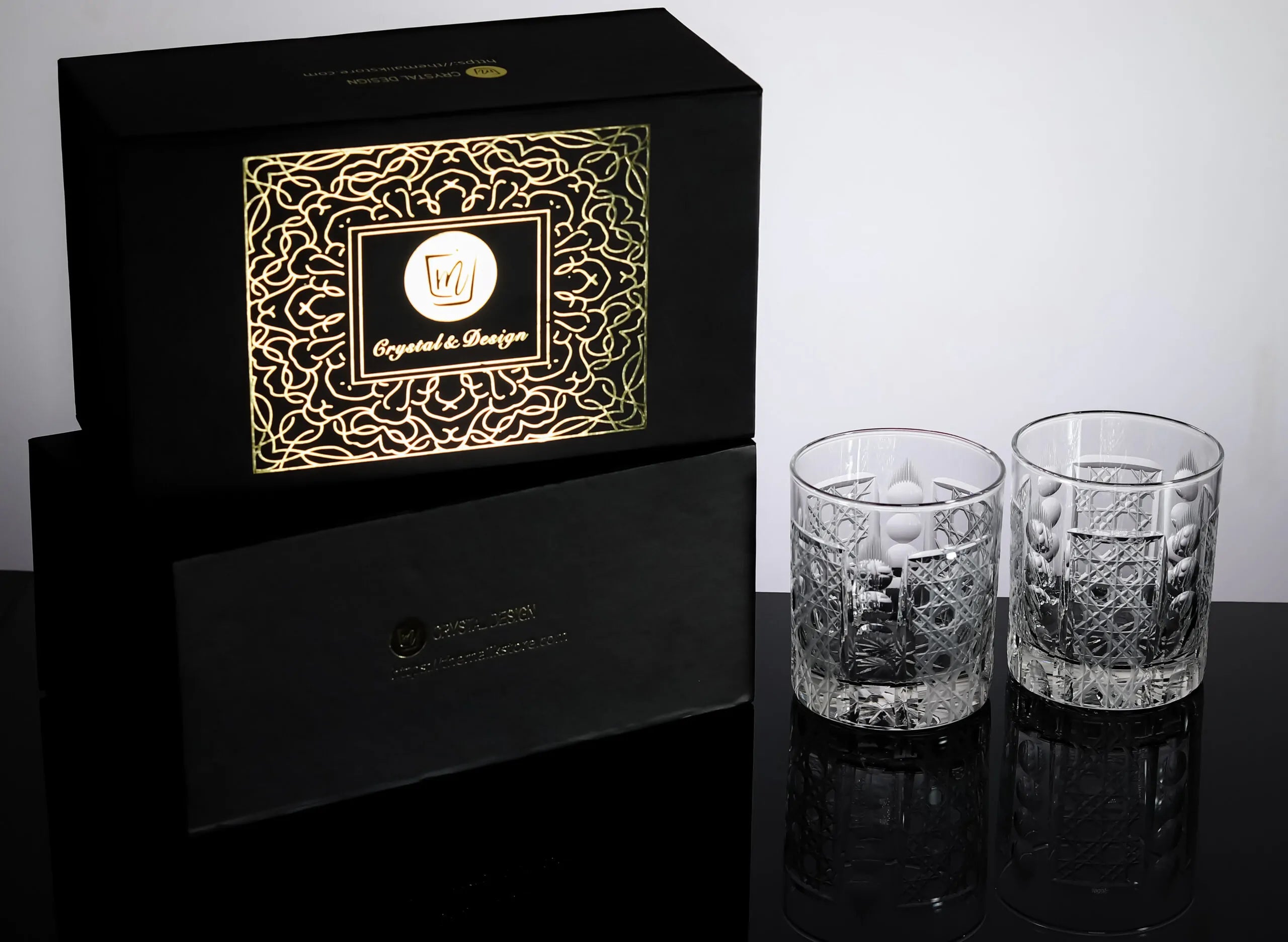 CrossBar Handcut Crystal Whiskey Glass