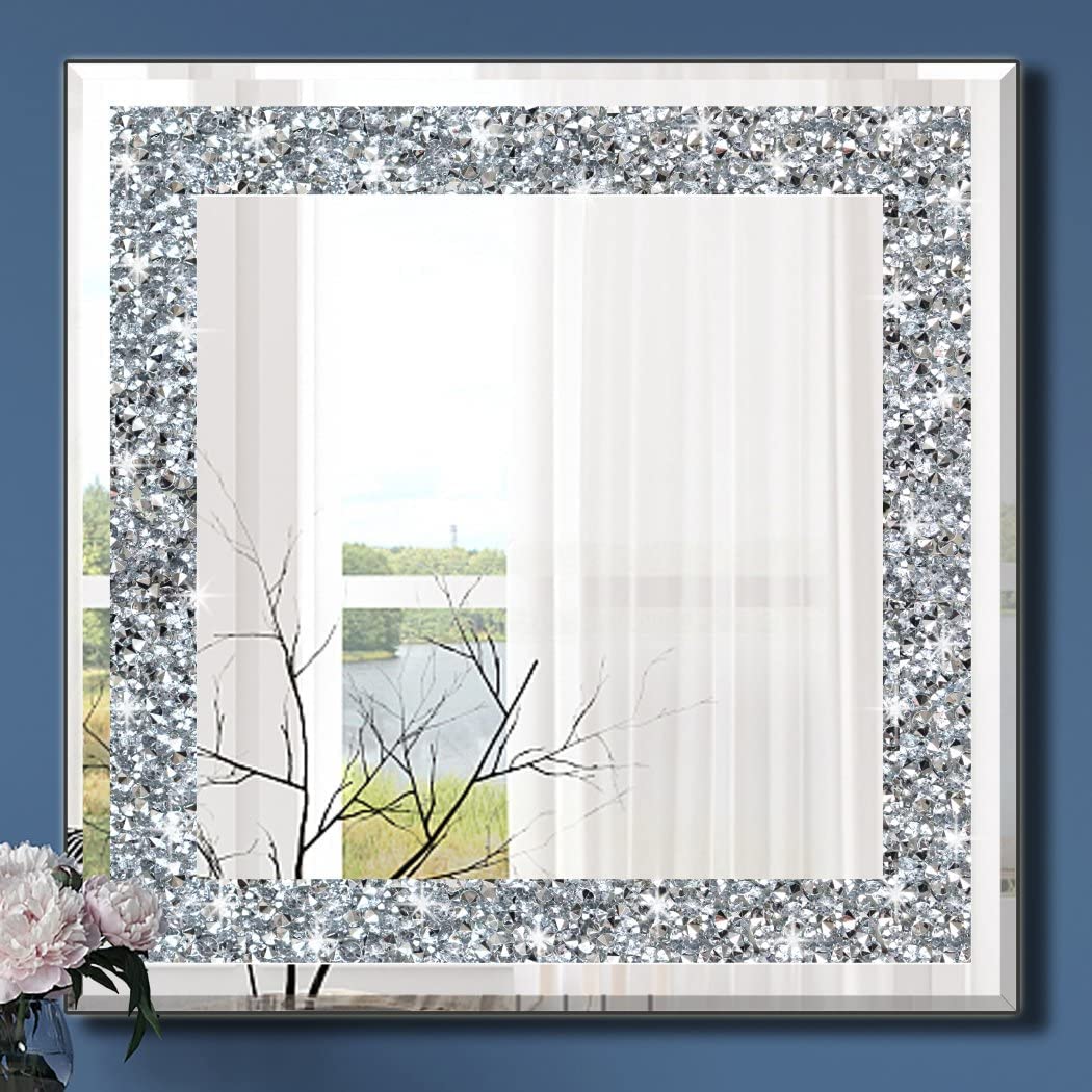 Infamous Square Crystal Crush Diamond Mirror