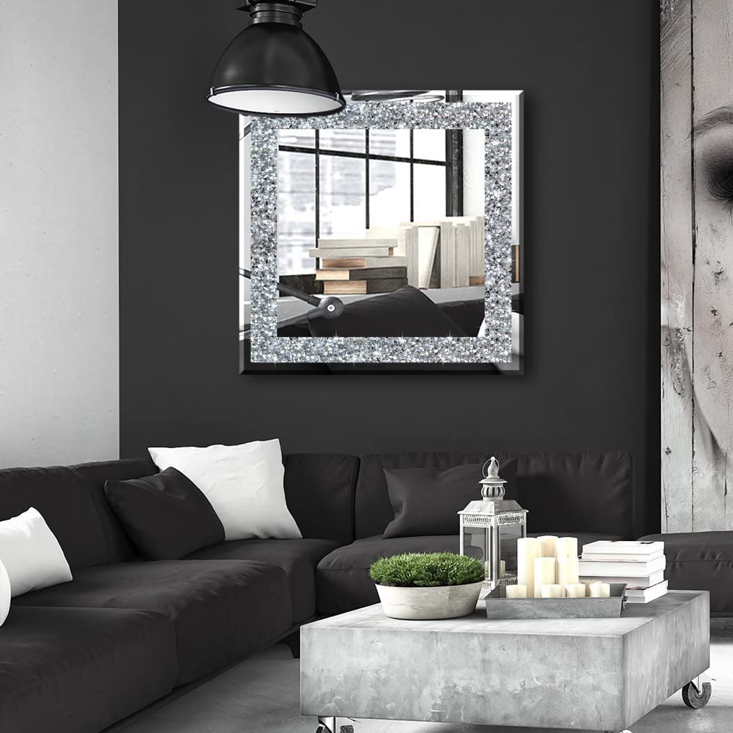 Infamous Square Crystal Crush Diamond Mirror