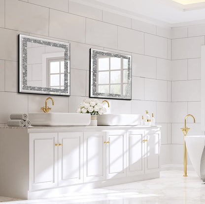 Infamous Square Crystal Crush Diamond Mirror