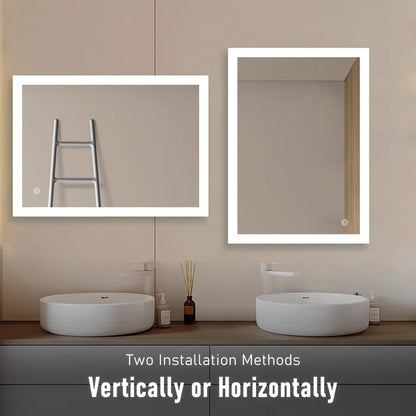 Inspire Rectangle Led Bathroom Mirror With Touch Sensor & Dimmable (3 Lights Integrated)