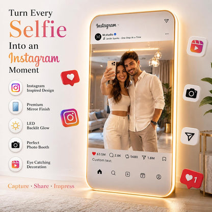Instagram Led Mirror With Touch Sensor (3 Lights Integrated)