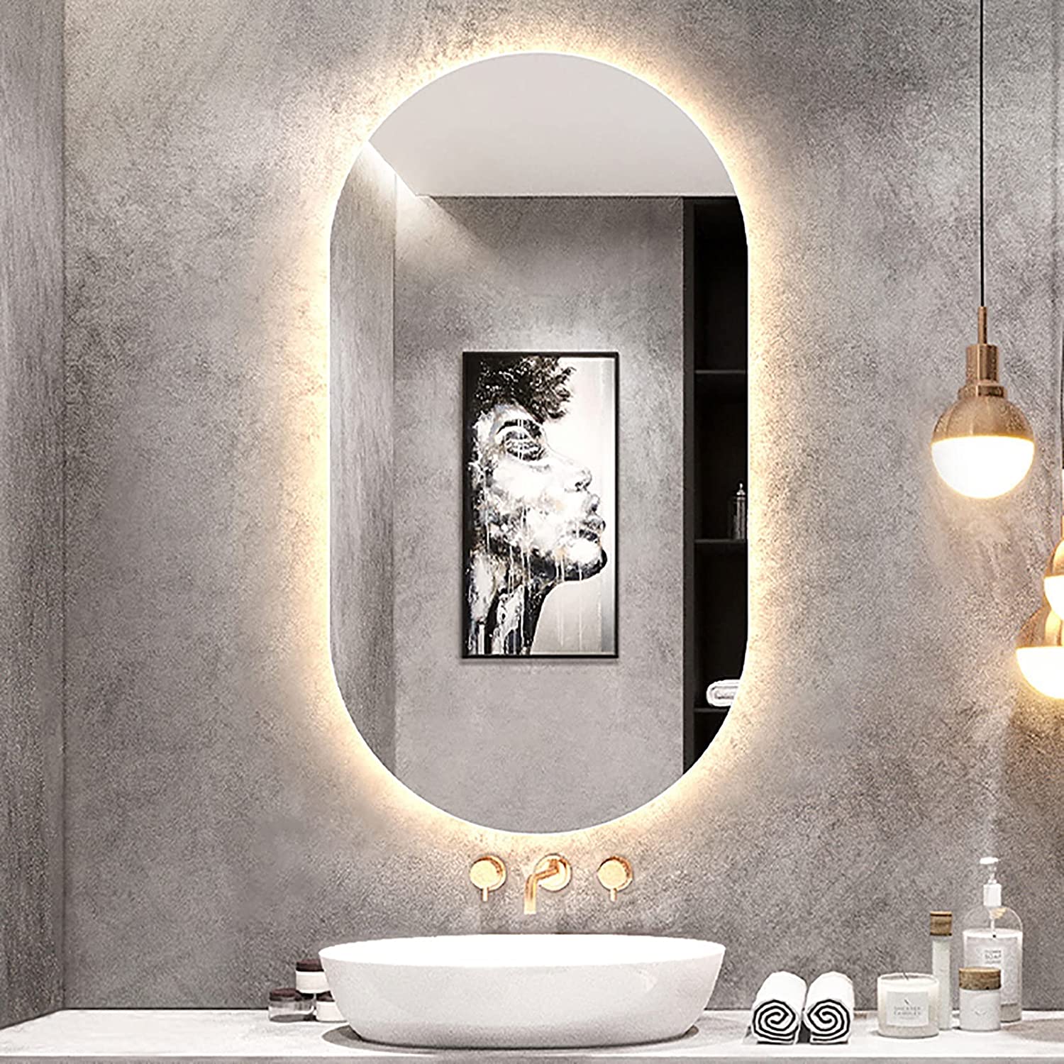 Instore Backlit Led Mirror For Washbasin With Touch Sensor & Dimmable (3 Lights Integrated)
