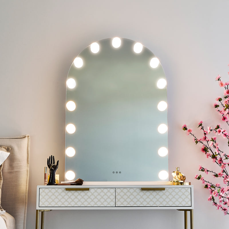 LED Arched Vanity Hollywood Mirror (3 Lights Integrated)