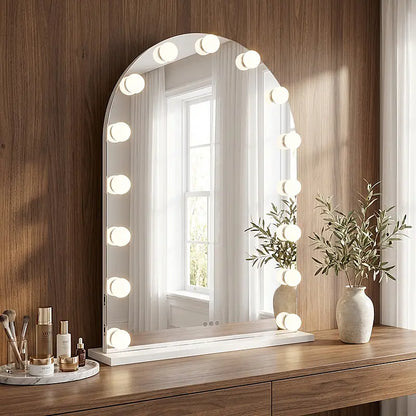 LED Arched Vanity Hollywood Mirror (3 Lights Integrated)