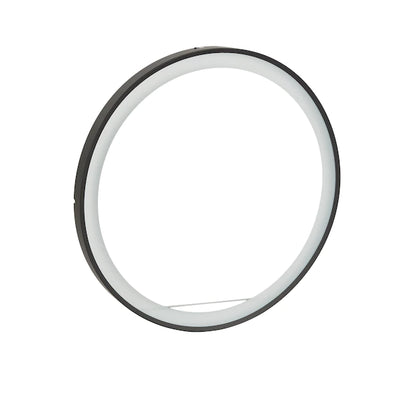 Black Metal Outer Round Led Mirror (3 Lights Integrated)