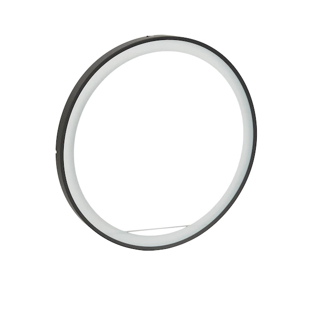 Black Metal Outer Round Led Mirror (3 Lights Integrated)