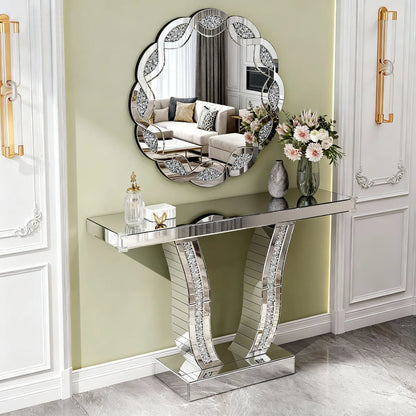 Monte Carlo Mirrored Console Table And Wall Mirror Set