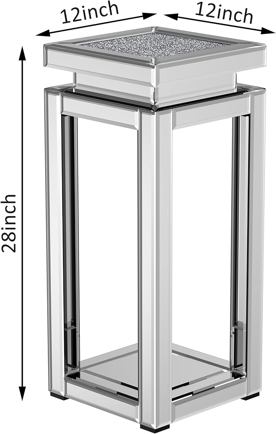 Mirrored Accent Table for Bedroom Office Hallway Entryway