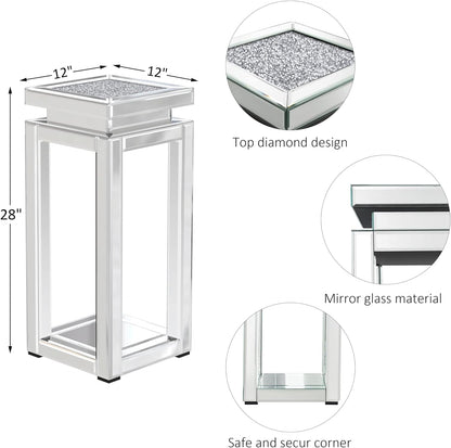 Mirrored Accent Table for Bedroom Office Hallway Entryway