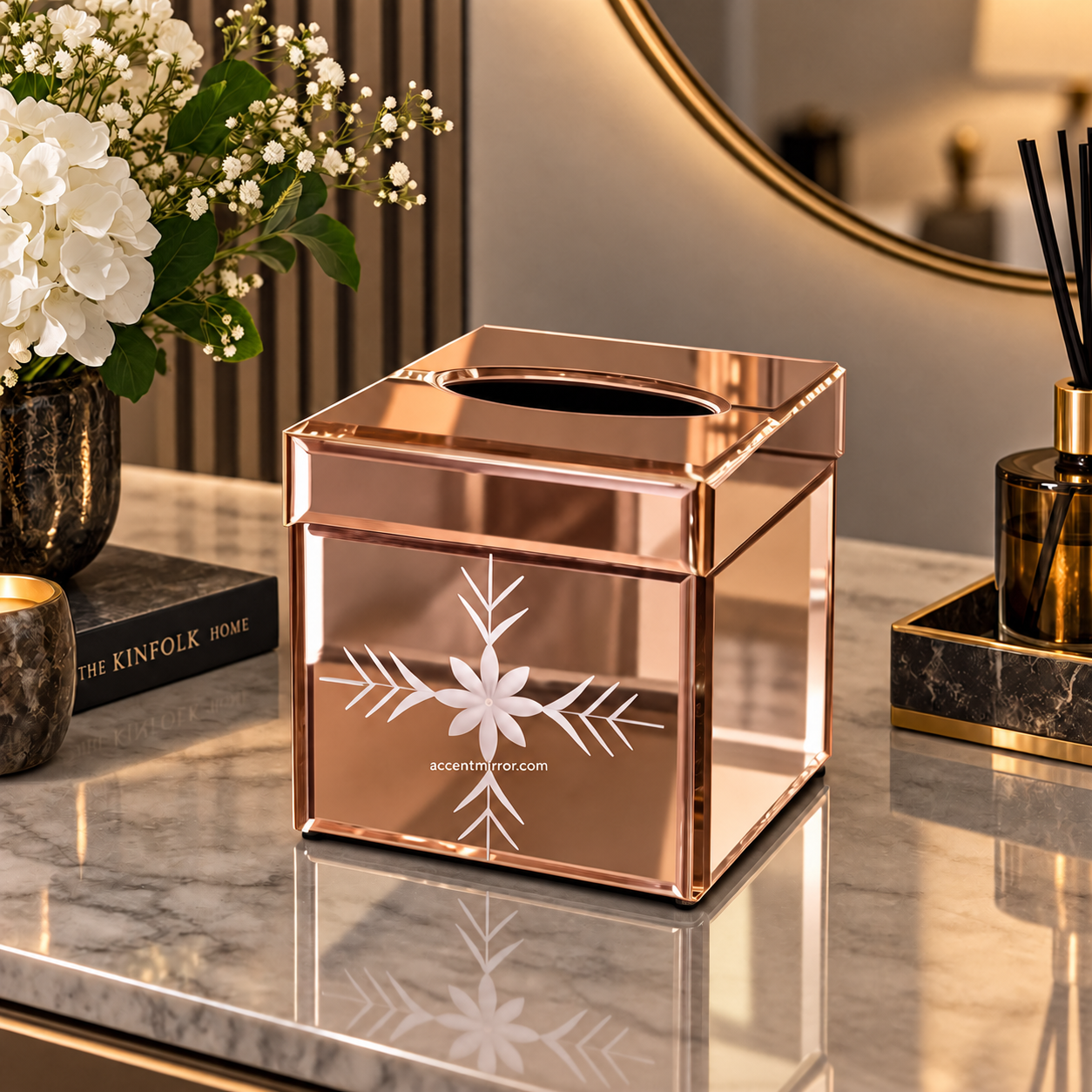 Mirrored Premium Tissue Box