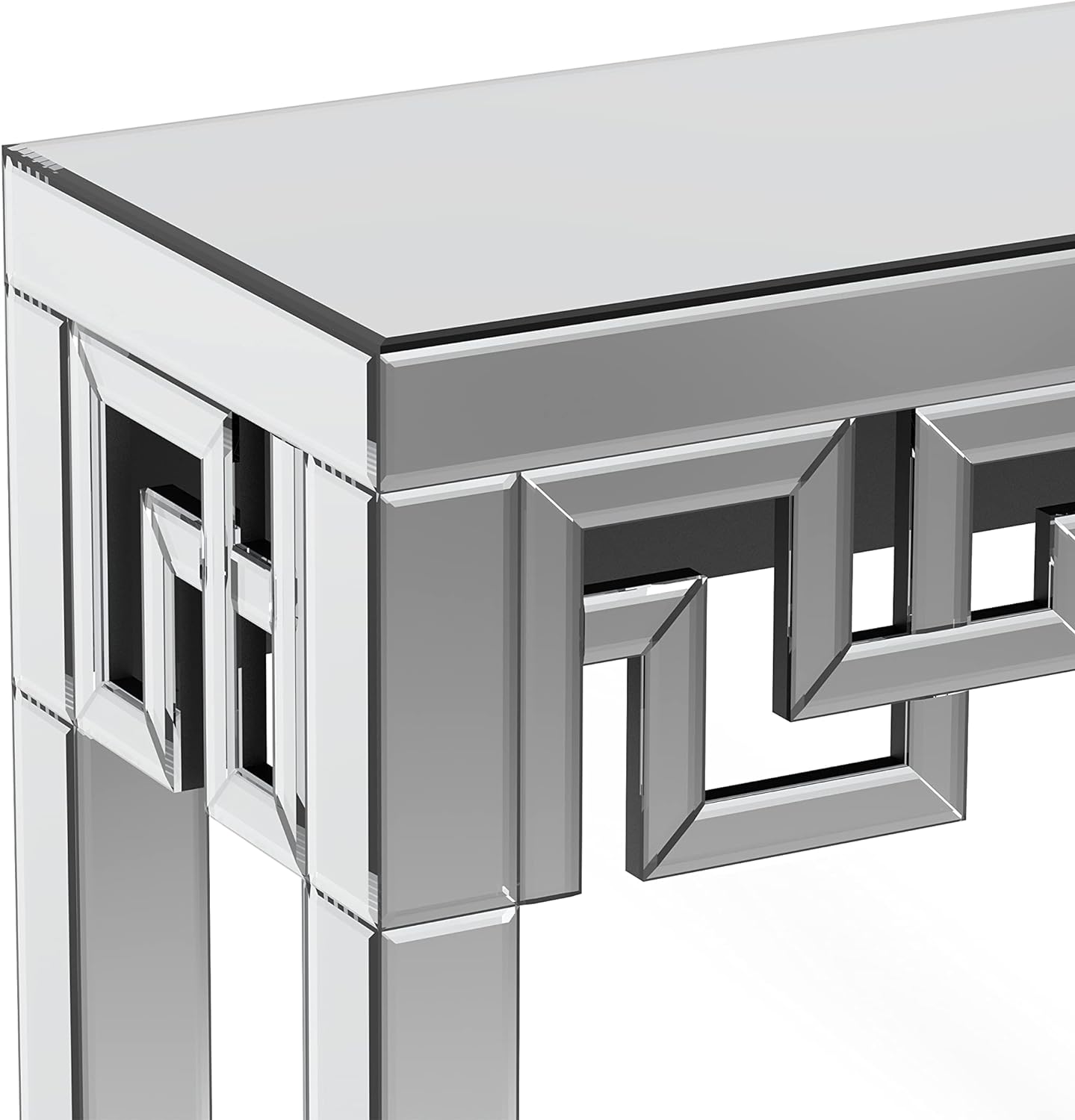 Modern Glass Entryway Table Geometric Design